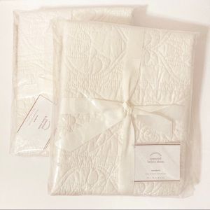 NWT NIB Pottery Barn Quilted Cotton Standard Shams Set of 2